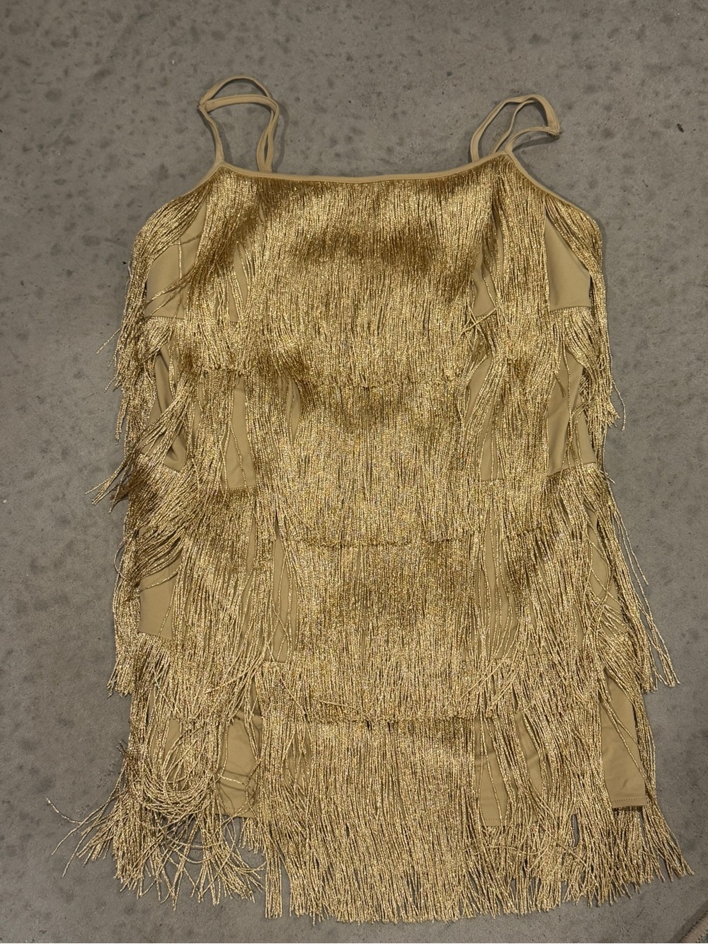 Show Me Your MuMu Metallic Gold Fringe  Dress